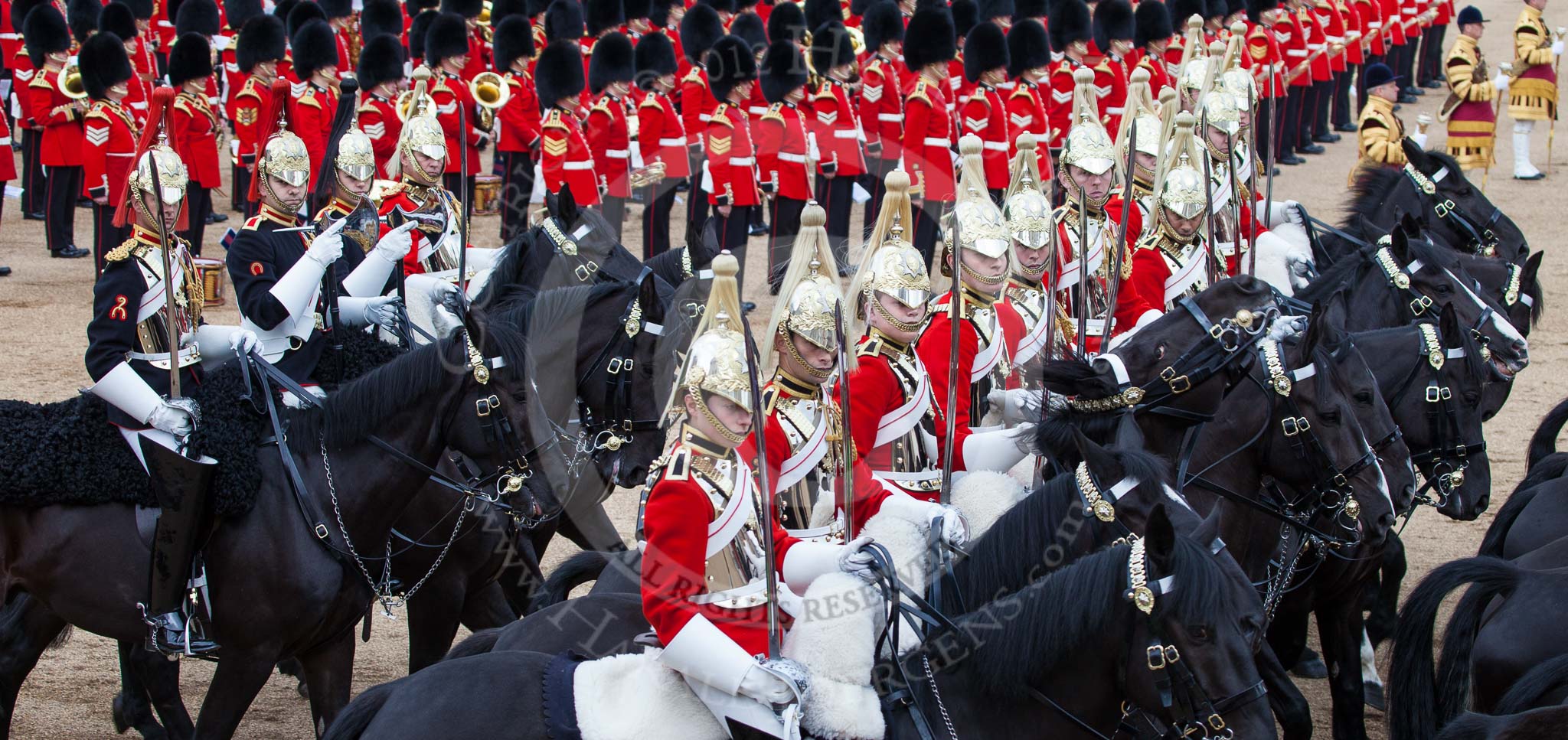 Trooping the Colour 2012: Troopers and Farriers from The Life Guards during the Ride Past..
Horse Guards Parade, Westminster,
London SW1,

United Kingdom,
on 16 June 2012 at 11:56, image #571