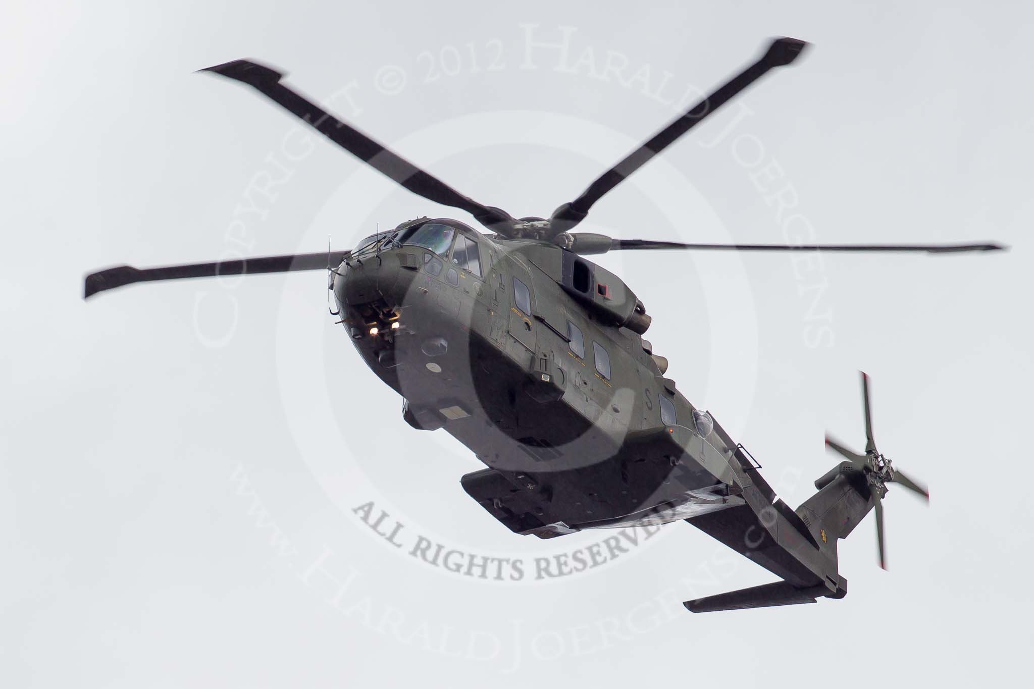 Trooping the Colour 2012: The Flypast: Merlin HC.3 helicopter ZJ134..
Horse Guards Parade, Westminster,
London SW1,

United Kingdom,
on 16 June 2012 at 12:59, image #717