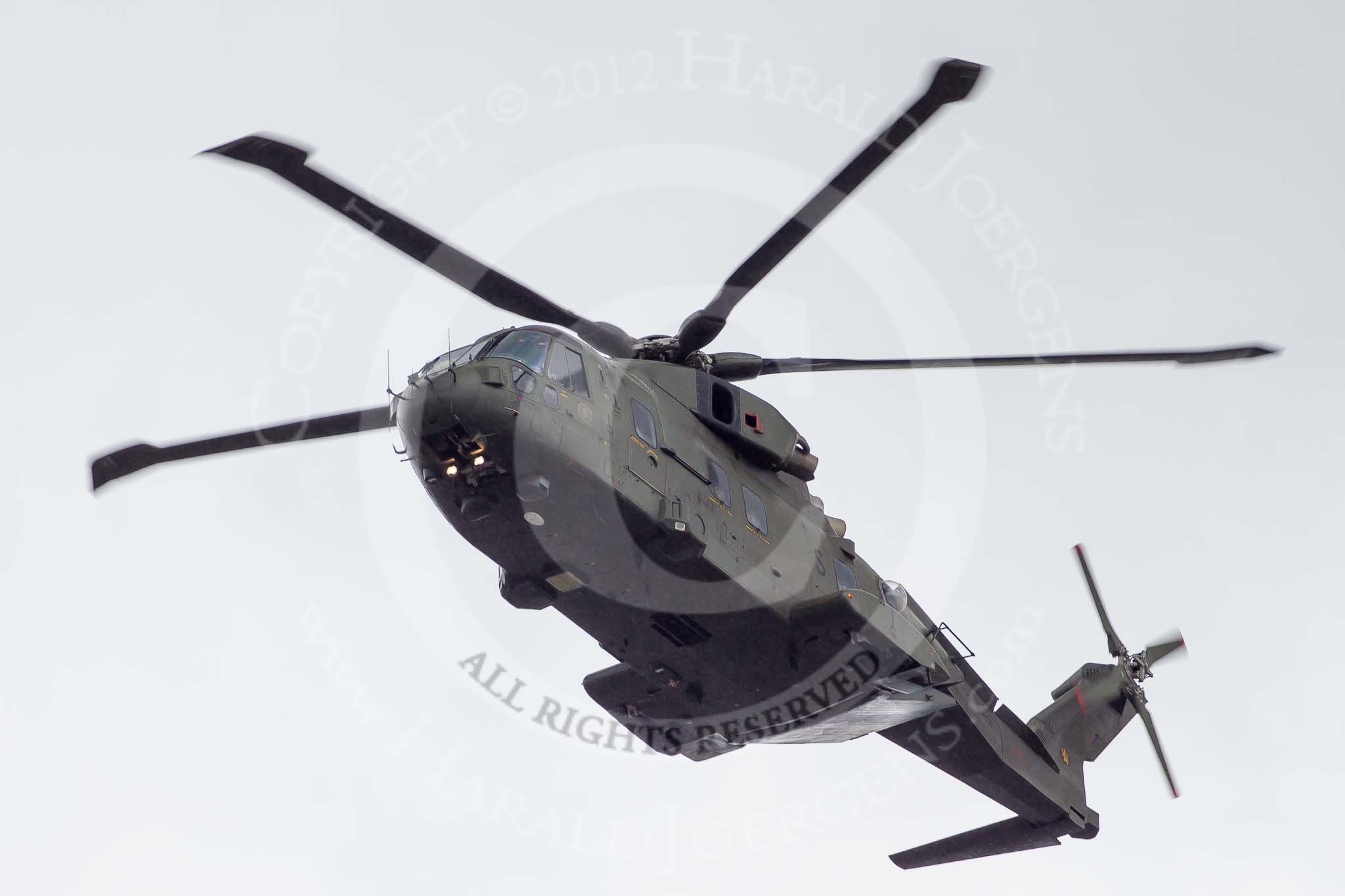Trooping the Colour 2012: The Flypast: Merlin HC.3 helicopter ZJ134..
Horse Guards Parade, Westminster,
London SW1,

United Kingdom,
on 16 June 2012 at 12:59, image #718