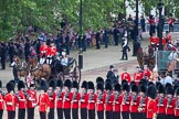 Trooping the Colour 2012: The first carriage coming down the approach road from the Mall, carrying The Duchess of Cambridge, the Duchess of Cornwall, and Prince Harry..
Horse Guards Parade, Westminster,
London SW1,

United Kingdom,
on 16 June 2012 at 10:49, image #112