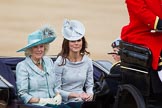 Trooping the Colour 2012: The Duchess of Cornwall, the Duchess of Cambridge, and Prince Harry in the first carriage..
Horse Guards Parade, Westminster,
London SW1,

United Kingdom,
on 16 June 2012 at 10:50, image #124