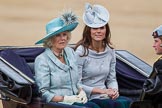 Trooping the Colour 2012: The Duchess of Cornwall, the Duchess of Cambridge, and Prince Harry in the first carriage..
Horse Guards Parade, Westminster,
London SW1,

United Kingdom,
on 16 June 2012 at 10:50, image #125