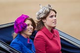 Trooping the Colour 2012: Princesses Beatrice and Eugenie of York in the second carriage..
Horse Guards Parade, Westminster,
London SW1,

United Kingdom,
on 16 June 2012 at 10:51, image #130