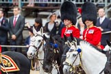 Trooping the Colour 2012: During the Inspection of the Line: Lieutenant Colonel J B O’Gorman, Irish Guards, and Major E M Crofton, Coldstream Guards..
Horse Guards Parade, Westminster,
London SW1,

United Kingdom,
on 16 June 2012 at 11:02, image #200