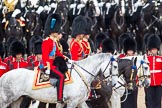 Trooping the Colour 2012: The Royal Colonels during the Inspection of the Line. HRH The Duke of Cambridge, Colonel Irish Guards, HRH The Princess Royal, Gold Stick in
Waiting and Colonel The Blues and Royals, HRH The Prince of Wales, Colonel Welsh Guards, and HRH The Duke of Kent, Colonel Scots Guards..
Horse Guards Parade, Westminster,
London SW1,

United Kingdom,
on 16 June 2012 at 11:04, image #217