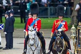 Trooping the Colour 2012: The Inspection of the Line - HRH The Duke of Cambridge, Colonel Irish Guards and his father, HRH The Prince of Wales, Colonel Welsh Guards..
Horse Guards Parade, Westminster,
London SW1,

United Kingdom,
on 16 June 2012 at 11:06, image #234