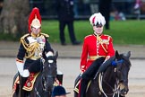 Trooping the Colour 2012: The Silver-Stick-in-Waiting, Colonel S H Cowen,
The Blues and Royals (Royal Horse Guards
and 1st Dragoons) and the Chief of Staff, Colonel R H W St G Bodington, Welsh Guards, during the Inspection of the Line..
Horse Guards Parade, Westminster,
London SW1,

United Kingdom,
on 16 June 2012 at 11:07, image #244