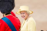 Trooping the Colour 2012: HM The Queen, after the Inspection of the Line back on the saluting basem with HRH The Prince Philip..
Horse Guards Parade, Westminster,
London SW1,

United Kingdom,
on 16 June 2012 at 11:08, image #252
