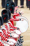 Trooping the Colour 2012: Drummers during the Massed Bands Troop..
Horse Guards Parade, Westminster,
London SW1,

United Kingdom,
on 16 June 2012 at 11:14, image #283