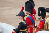 Trooping the Colour 2012: Watching the March Past, two of the Royal Colonels, HRH The Princess Royal, Gold Stick in
Waiting and Colonel The Blues and Royals (Royal Horse Guards and 1st Dragoons) and HRH The Duke of Kent, Colonel Scots Guards..
Horse Guards Parade, Westminster,
London SW1,

United Kingdom,
on 16 June 2012 at 11:33, image #389