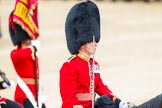 Trooping the Colour 2012: Close-up of the Major of the Parade, Major Mark Lewis, Welsh Guards, leading the March Past, together with the Ensign, carrying the Colour..
Horse Guards Parade, Westminster,
London SW1,

United Kingdom,
on 16 June 2012 at 11:35, image #402