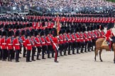 Trooping the Colour 2012: The Ensign, Second Lieutenant H C Codrington, carrying the Colour during the March Past, is now in the right position to carry the Colour past HM The Queen..
Horse Guards Parade, Westminster,
London SW1,

United Kingdom,
on 16 June 2012 at 11:35, image #406