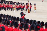 Trooping the Colour 2012: About to lower the Colour in fromt of Her Majesty, the Ensign, Second Lieutenant Hugo Codrington, preparing for the "flourish". It's "Eyes right" for the Escort to the Colour..
Horse Guards Parade, Westminster,
London SW1,

United Kingdom,
on 16 June 2012 at 11:36, image #421