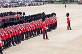 Trooping the Colour 2012: No. 4 Guard, Nijmegen Company Grenadier Guards, during the March Past. On the right of the photo Captain C J D Stevenson, in the middle Second Lieutenant C H P Sanford..
Horse Guards Parade, Westminster,
London SW1,

United Kingdom,
on 16 June 2012 at 11:37, image #431
