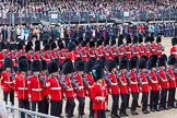 Trooping the Colour 2012: No. 5 Guard, 1st Battalion Irish Guards, during the March Past, in front Major T D Oakley..
Horse Guards Parade, Westminster,
London SW1,

United Kingdom,
on 16 June 2012 at 11:38, image #432