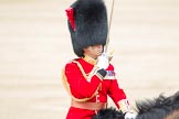 Trooping the Colour 2012: The Field Officer in Brigade Waiting, Lieutenant Colonel R C N Sergeant, Coldstream Guards, saluting to Her Majesty..
Horse Guards Parade, Westminster,
London SW1,

United Kingdom,
on 16 June 2012 at 11:40, image #456