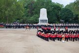 Trooping the Colour 2012: The March Past in Quick Time, No. 1 Guard, the Escort to the Colour, passing the Guards Memorial on the northern side of Horse Guards Parade..
Horse Guards Parade, Westminster,
London SW1,

United Kingdom,
on 16 June 2012 at 11:49, image #511