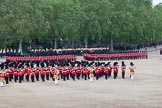 Trooping the Colour 2012: The guards divisions reorganise from the evenly spaced company formations back to the two very long lines of guardsmen. Here No. 4 and No.5 Guard can be seen during this movement..
Horse Guards Parade, Westminster,
London SW1,

United Kingdom,
on 16 June 2012 at 11:50, image #516