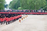 Trooping the Colour 2012: The Ride Past - the Massed Bands are in the western half of the parade ground, the Royal Horse Artillery and the Household Cavalry riding behind them, and behind the line of guardsmen, as seen here..
Horse Guards Parade, Westminster,
London SW1,

United Kingdom,
on 16 June 2012 at 11:54, image #537