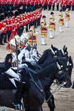 Trooping the Colour 2012: The Life Guards during the Ride Past, here officers and two Farriers with their axes..
Horse Guards Parade, Westminster,
London SW1,

United Kingdom,
on 16 June 2012 at 11:56, image #572