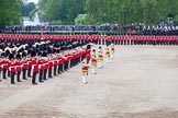 Trooping the Colour 2012: After the Ride Past. The Household Cavalry is in position again, and the Massed Bands playing. Behind the five Drum Majors is the Senior Director of Music, Lieutenant Colonel S C Barnwell, Welsh Guards..
Horse Guards Parade, Westminster,
London SW1,

United Kingdom,
on 16 June 2012 at 12:02, image #609