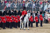 Trooping the Colour 2012: The Adjutant of the Parade, Captain F O B Wells, Coldstream Guards, behind him No. 6 Guard, F Company Scots Guards..
Horse Guards Parade, Westminster,
London SW1,

United Kingdom,
on 16 June 2012 at 12:05, image #620