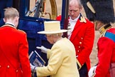 Trooping the Colour 2012: HM The Queen is about the enter the Glass Coach at the end of the parade. Behind her HRH The Duke of Edinburgh..
Horse Guards Parade, Westminster,
London SW1,

United Kingdom,
on 16 June 2012 at 12:09, image #654
