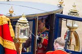 Trooping the Colour 2012: Ready to leave - the Glass Coach after the parade, HRH The Duke of Edinburgh on the right..
Horse Guards Parade, Westminster,
London SW1,

United Kingdom,
on 16 June 2012 at 12:10, image #655