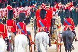 Trooping the Colour 2012: The March Off - the Massed Bands are leaving Horse Guards Parade towards The Mall, followed by HM The Queen in the Glass Coach. Behind them the Field Officer (second from the left) and the Royal Colonels - HRH The Dukeof Kent, HRH The The of Cambridge, and on the right HRH The Prince of Wales..
Horse Guards Parade, Westminster,
London SW1,

United Kingdom,
on 16 June 2012 at 12:12, image #677