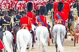 Trooping the Colour 2012: The March Off - the Massed Bands are leaving Horse Guards Parade towards The Mall, followed by HM The Queen in the Glass Coach. Behind them the Field Officer (third from the left) and the Royal Colonels - HRH The Princess Roayal (2nd from left), and HRH The Duke of Kent, HRH The The of Cambridge..
Horse Guards Parade, Westminster,
London SW1,

United Kingdom,
on 16 June 2012 at 12:12, image #678