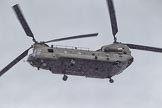 Trooping the Colour 2012: The Flypast: Chinook HD.2 helicopter ZH777 during a heavy rain shower..
Horse Guards Parade, Westminster,
London SW1,

United Kingdom,
on 16 June 2012 at 12:59, image #719