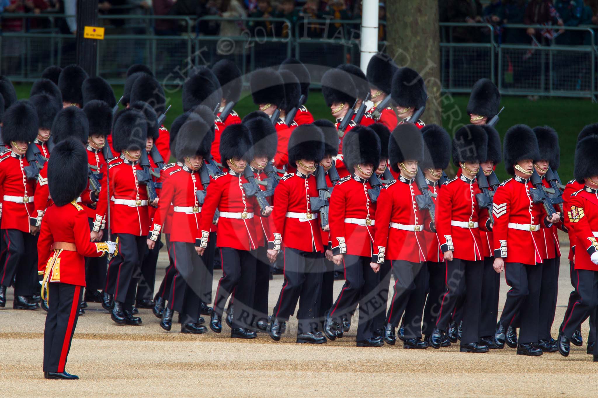 The Colonel's Review 2013: Captain P W Foster and No. 5 Guard, F Company Scots Guards..
Horse Guards Parade, Westminster,
London SW1,

United Kingdom,
on 08 June 2013 at 10:25, image #90