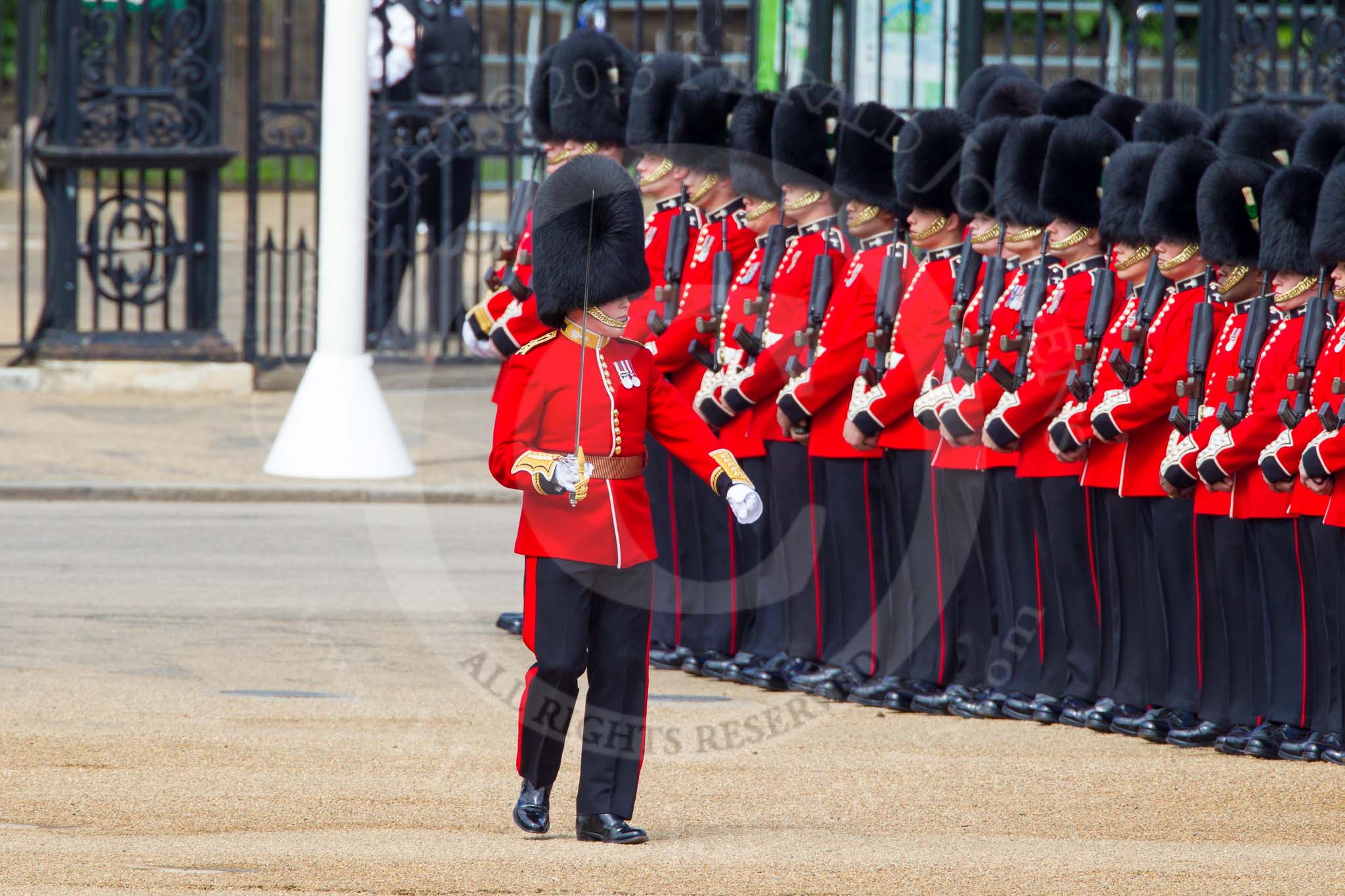 The Colonel's Review 2013: Lieutenant ???, No. 3 Guard, 1st Battalion Welsh Guards..
Horse Guards Parade, Westminster,
London SW1,

United Kingdom,
on 08 June 2013 at 10:30, image #119