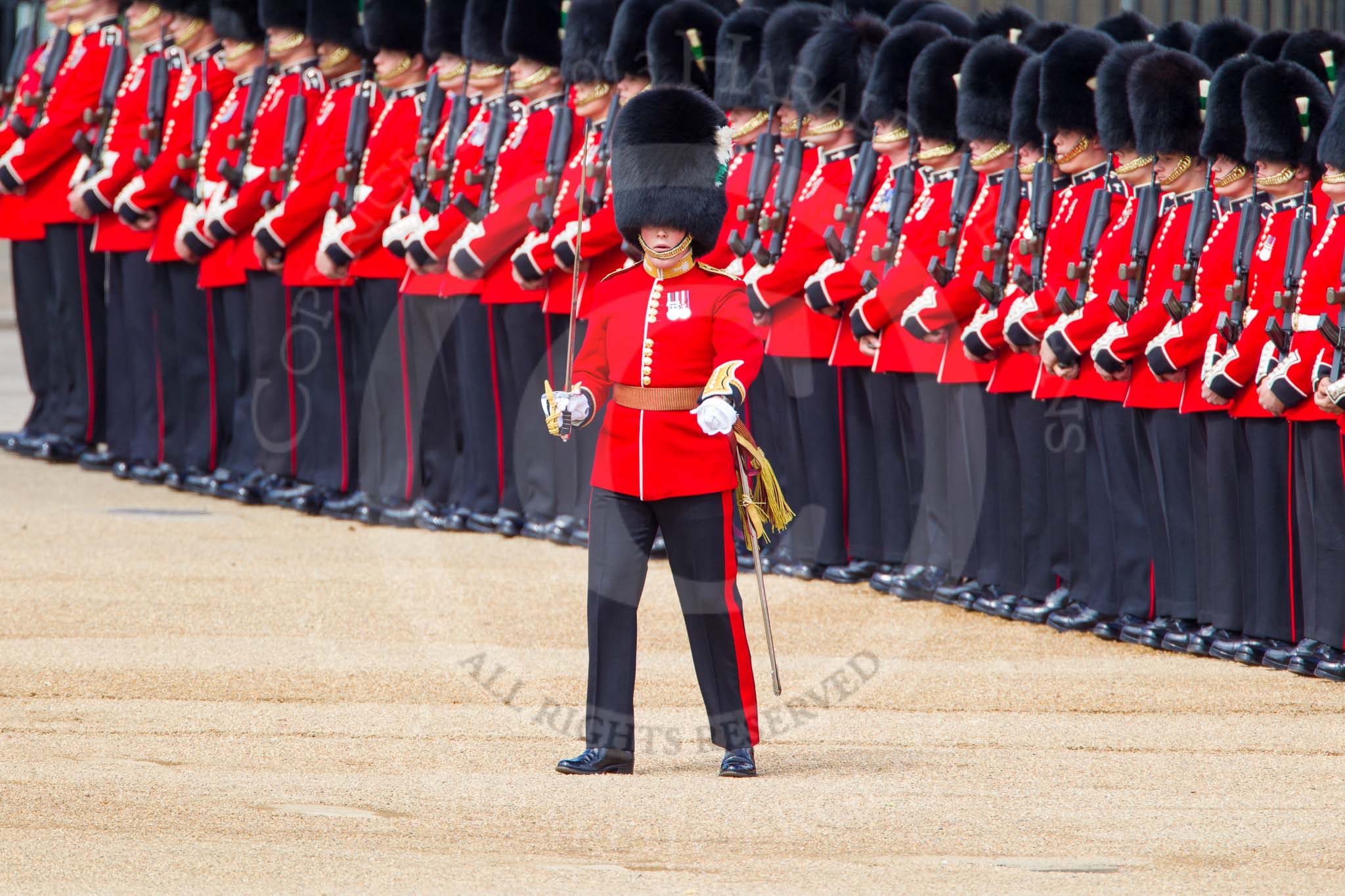 The Colonel's Review 2013: Lieutenant ???, No. 3 Guard, 1st Battalion Welsh Guards..
Horse Guards Parade, Westminster,
London SW1,

United Kingdom,
on 08 June 2013 at 10:30, image #121