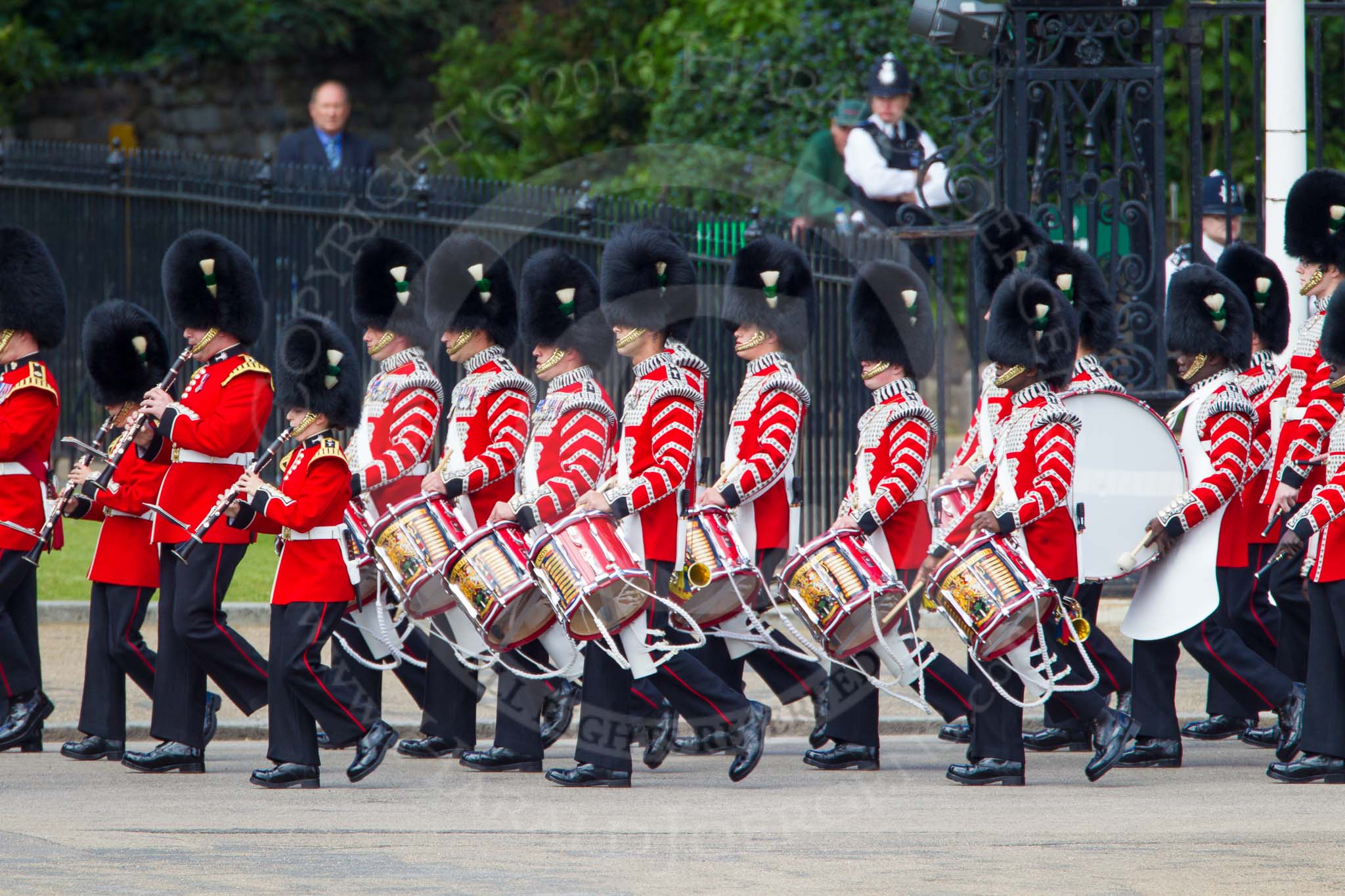 The Colonel's Review 2013: Musicians of the Band of the Welsh Guards..
Horse Guards Parade, Westminster,
London SW1,

United Kingdom,
on 08 June 2013 at 10:31, image #126