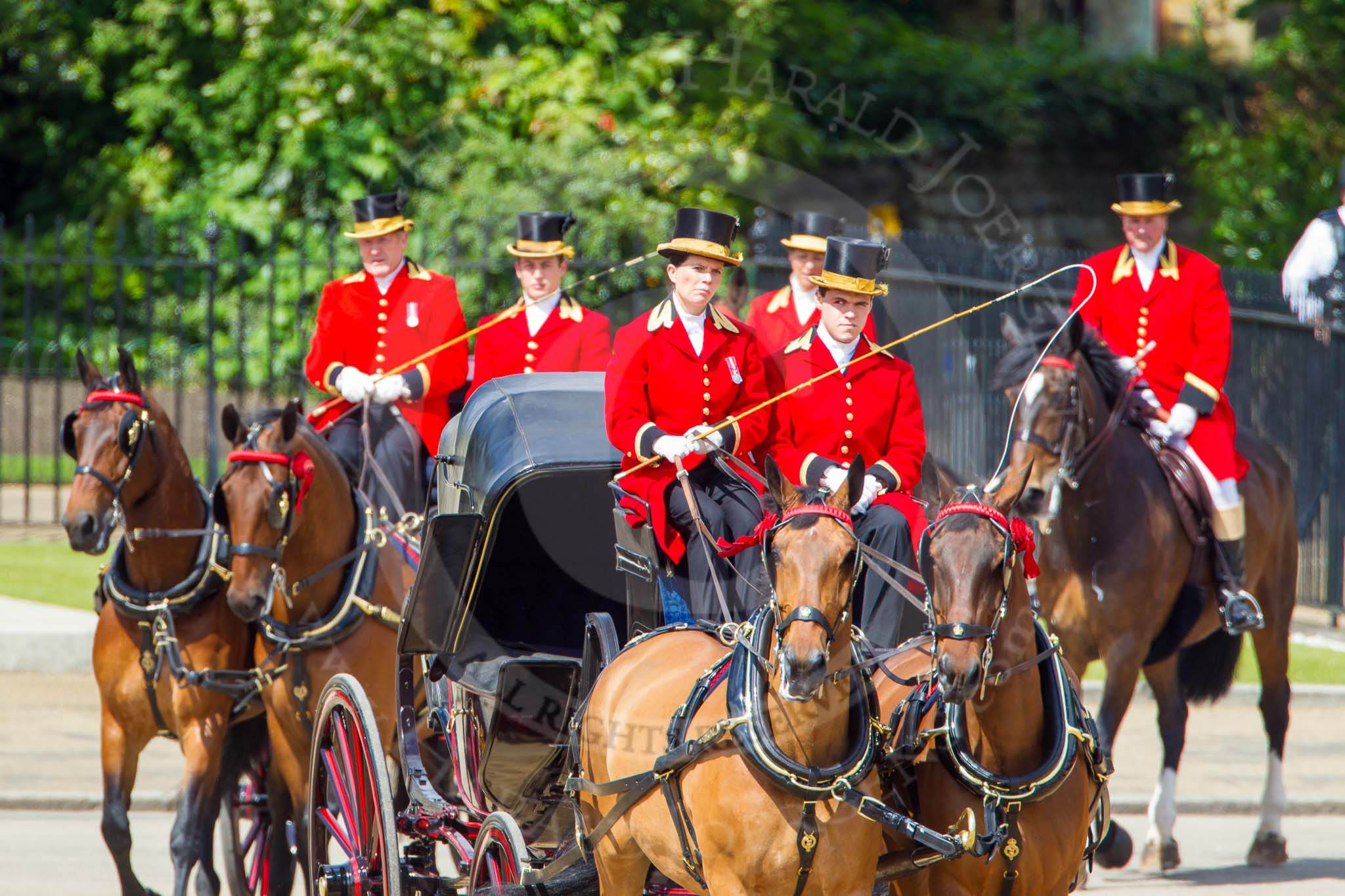 The Colonel's Review 2013: The three carriages with members of the Royal Family are turning from Horse Guards Road onto Horse Guards Parade on their way to Horse Guards Building..
Horse Guards Parade, Westminster,
London SW1,

United Kingdom,
on 08 June 2013 at 10:50, image #223