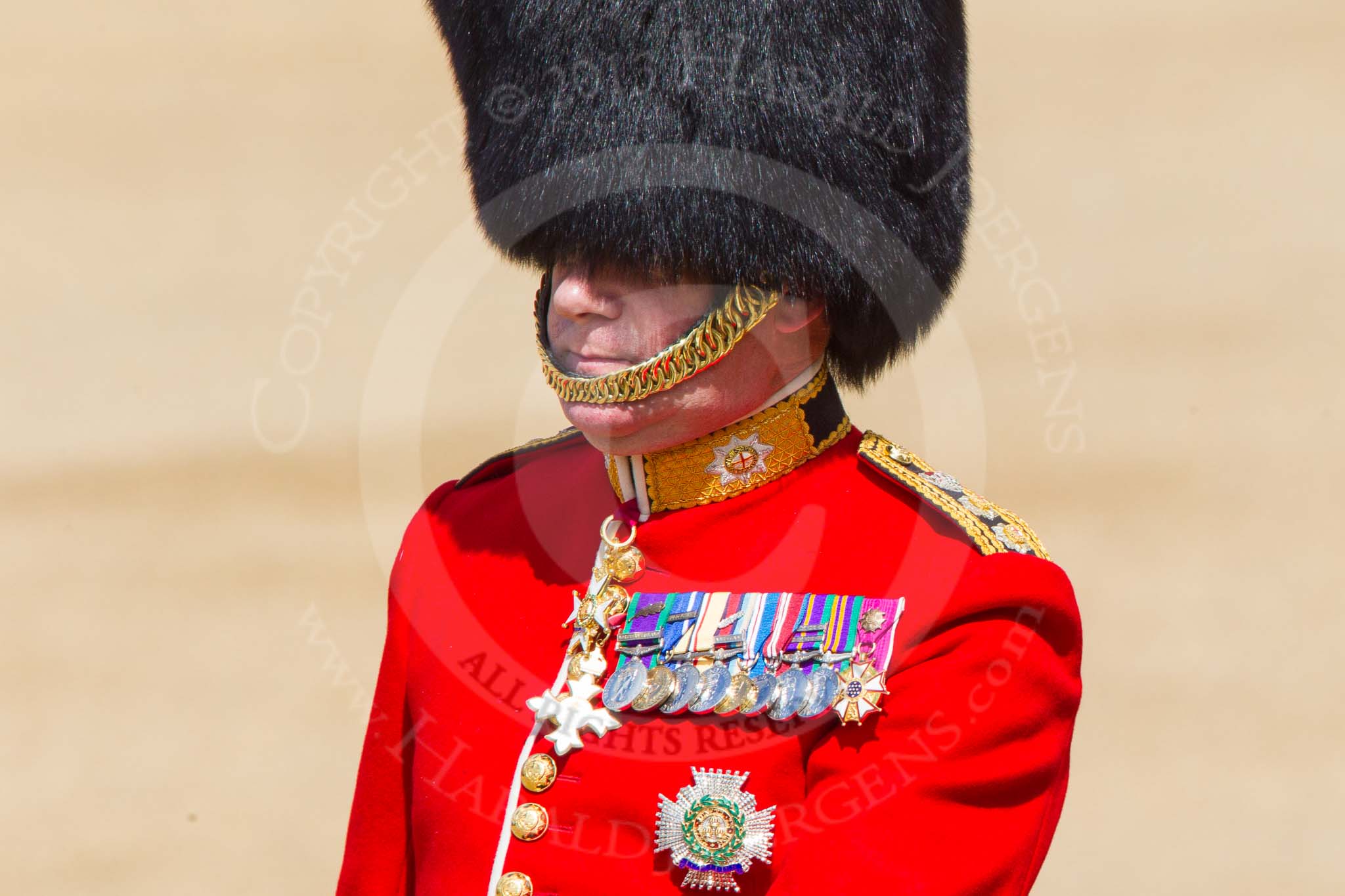The Colonel's Review 2013: Colonel Coldstream Guards General Sir James Bucknall during the Inspection of the Line..
Horse Guards Parade, Westminster,
London SW1,

United Kingdom,
on 08 June 2013 at 11:02, image #322