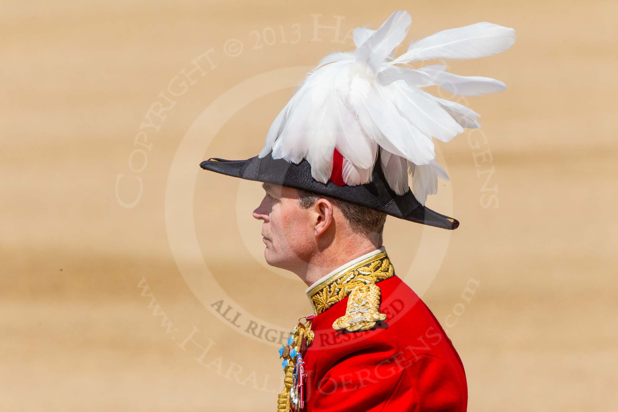 The Colonel's Review 2013: Major General Commanding the Household Division and General Officer Commanding London District, Major George Norton, during the Inspection of the Line..
Horse Guards Parade, Westminster,
London SW1,

United Kingdom,
on 08 June 2013 at 11:02, image #325