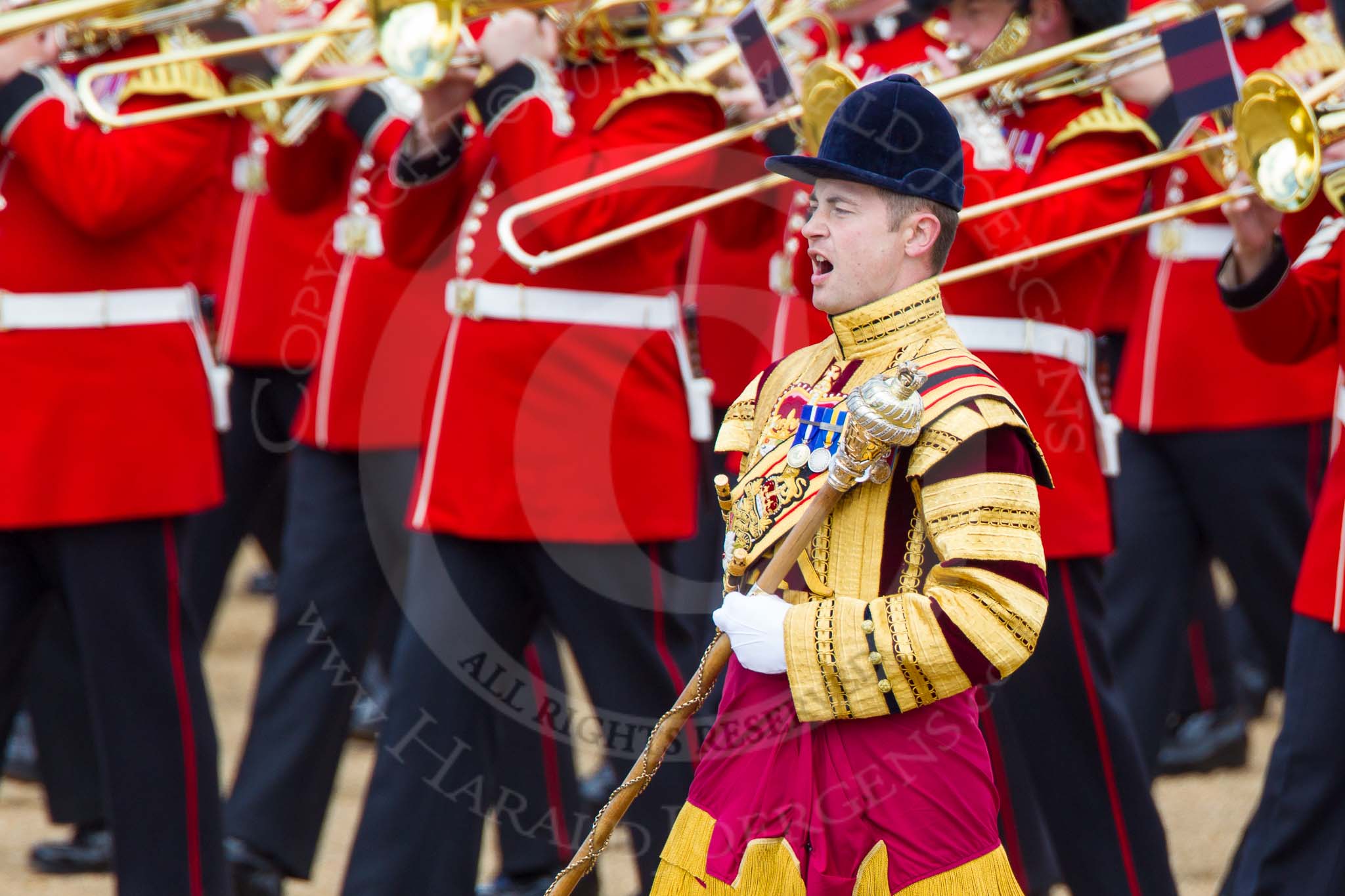 The Colonel's Review 2013: Drum Major D P Thomas, Grenadier Guards..
Horse Guards Parade, Westminster,
London SW1,

United Kingdom,
on 08 June 2013 at 11:10, image #440