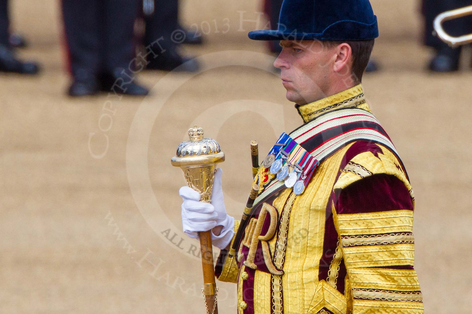 The Colonel's Review 2013: Drum Major Neill Lawman, Welsh Guards..
Horse Guards Parade, Westminster,
London SW1,

United Kingdom,
on 08 June 2013 at 11:11, image #448