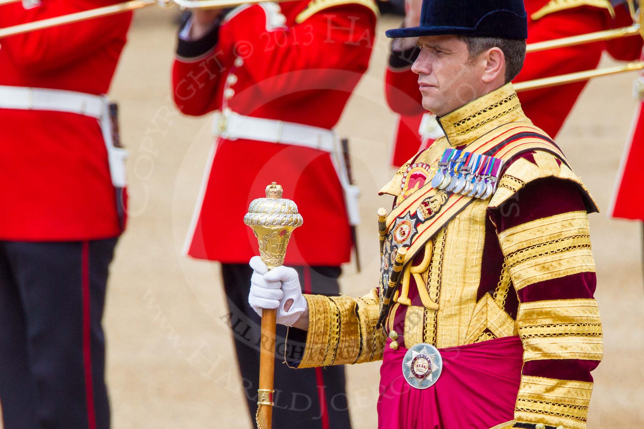 The Colonel's Review 2013: Senior Drum Major Matthew Betts, Coldstream Guards..
Horse Guards Parade, Westminster,
London SW1,

United Kingdom,
on 08 June 2013 at 11:11, image #451