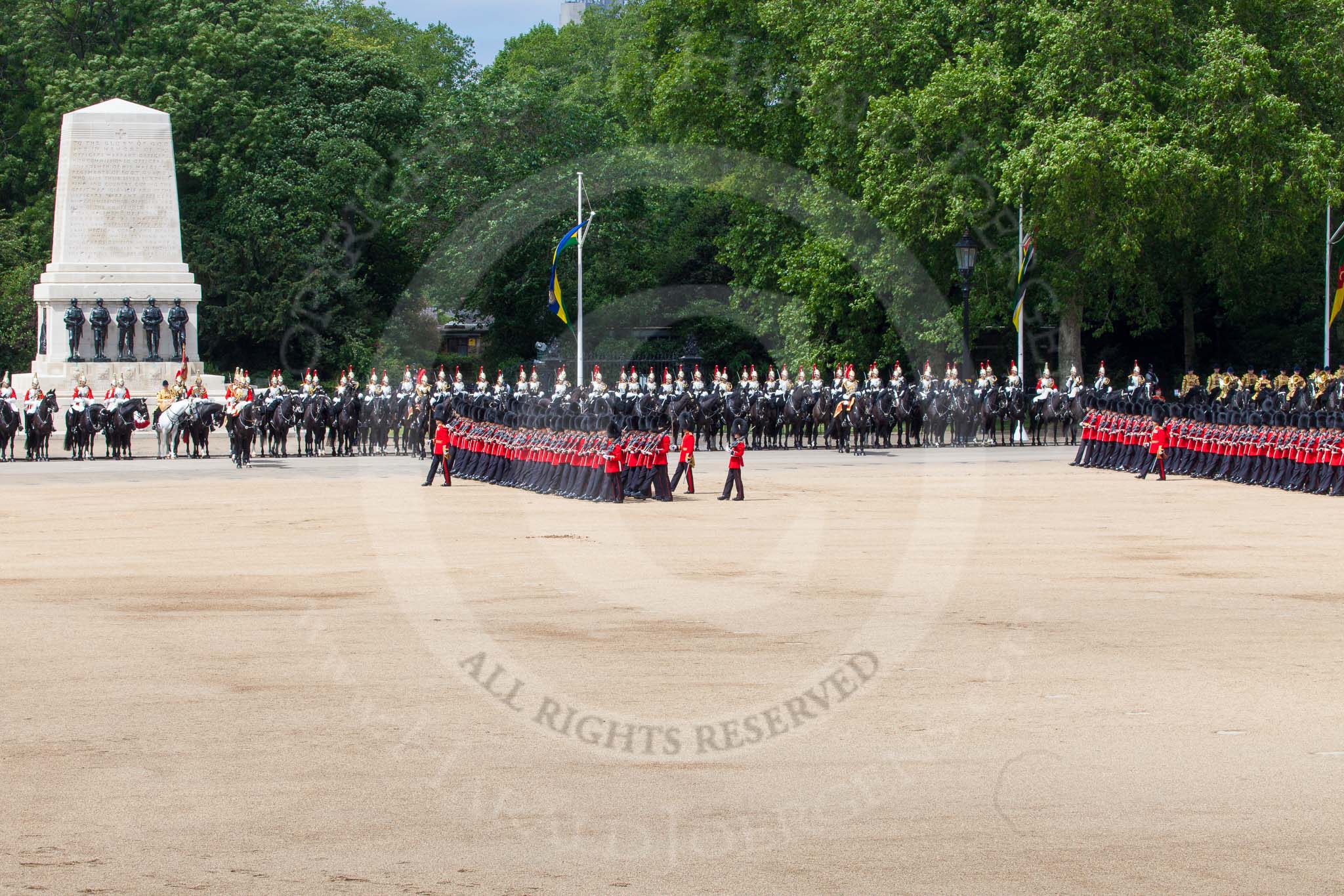 Photo 1306081130005D28253HaraldJoergens The Colonel's Review 2013: The March Past in Slow Time - Field Officer and Major of the Parade leading the six guards around Horse Guards Parade..
Horse Guards Parade, Westminster,
London SW1,
United Kingdom,
on 08 June 2013 at 11:30, image #608