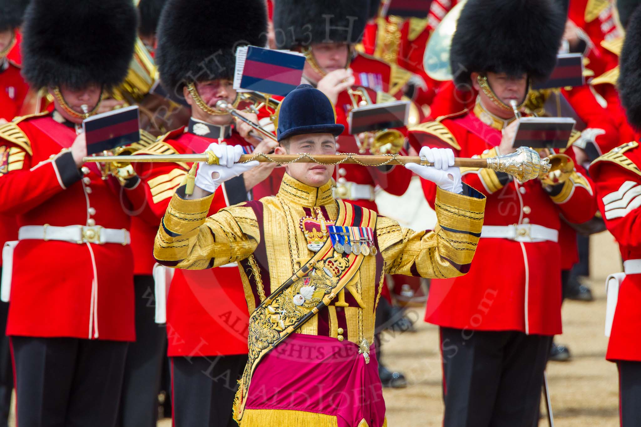 The Colonel's Review 2013: Drum Major D P Thomas, Grenadier Guards..
Horse Guards Parade, Westminster,
London SW1,

United Kingdom,
on 08 June 2013 at 11:36, image #651