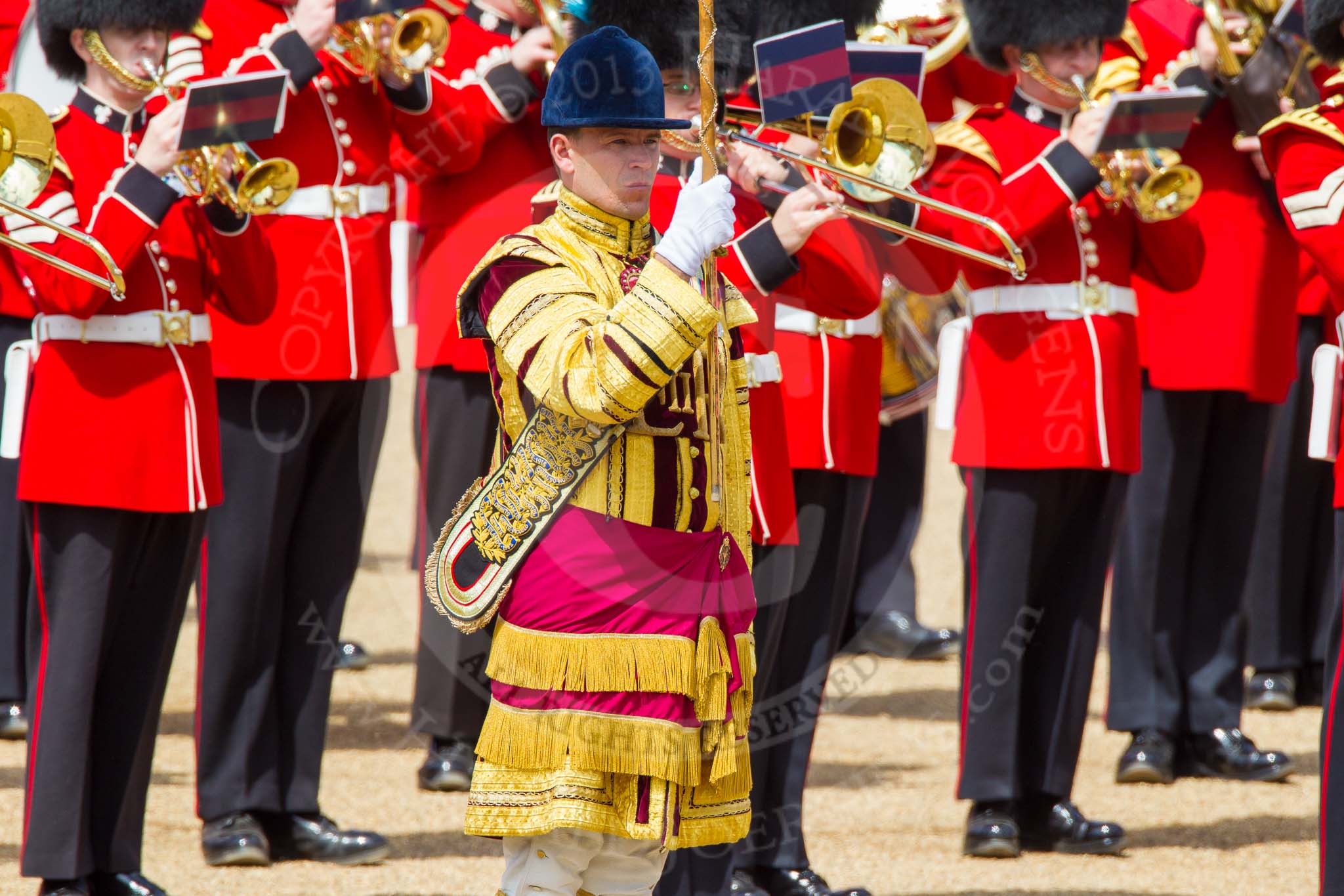 The Colonel's Review 2013: Drum Major Neill Lawman, Welsh Guards..
Horse Guards Parade, Westminster,
London SW1,

United Kingdom,
on 08 June 2013 at 11:37, image #655