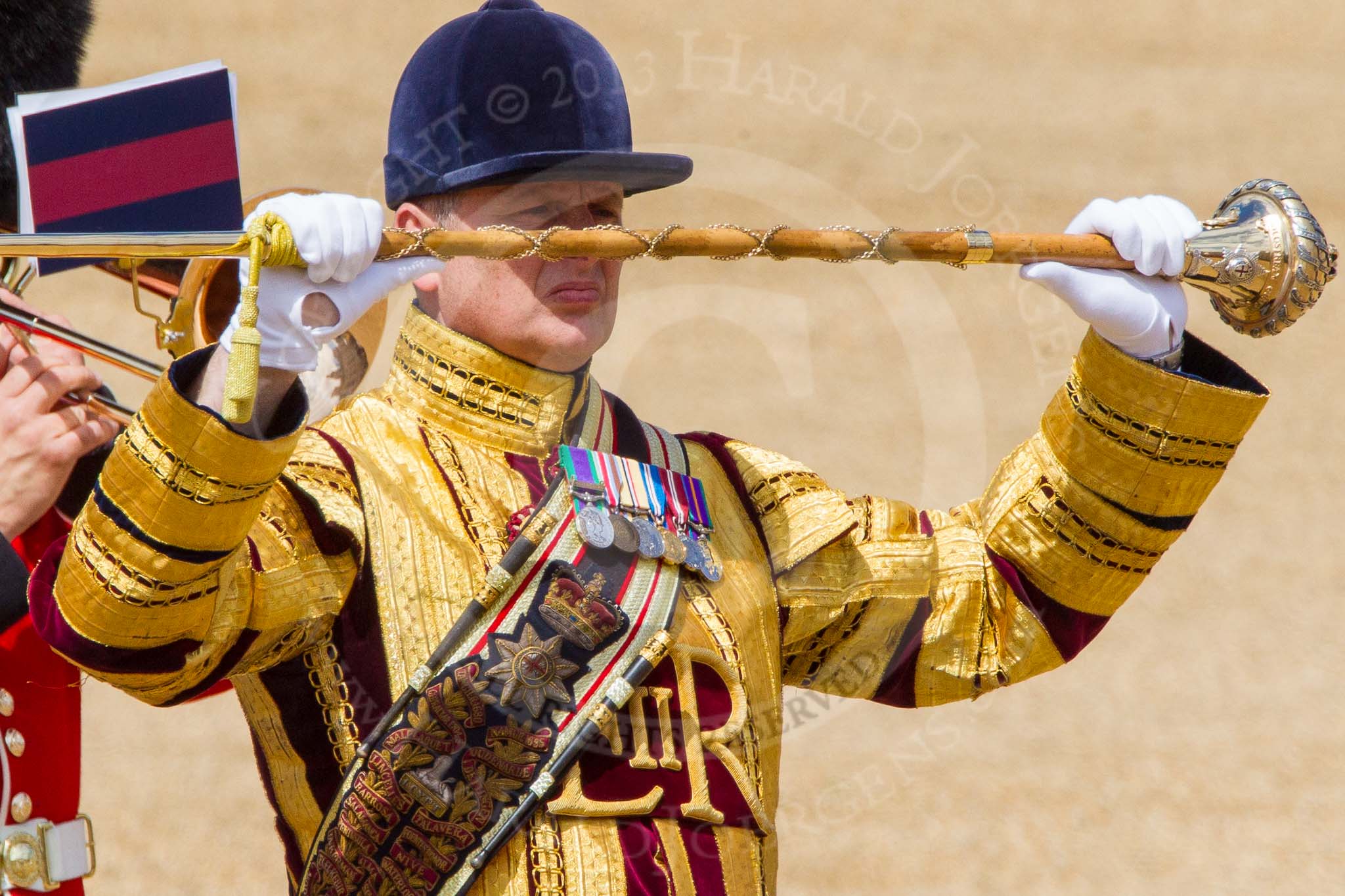 The Colonel's Review 2013: Drum Major Tony Taylor, Coldstream Guards,.
Horse Guards Parade, Westminster,
London SW1,

United Kingdom,
on 08 June 2013 at 11:37, image #658