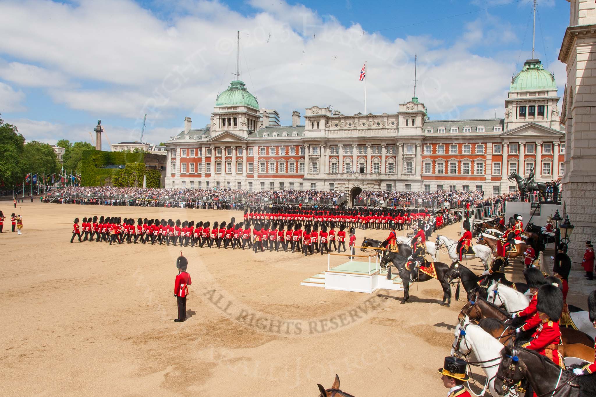 The Colonel's Review 2013: The March Past in Quick Time - No. 1 to No. 3 Guard marching past the dais..
Horse Guards Parade, Westminster,
London SW1,

United Kingdom,
on 08 June 2013 at 11:44, image #695
