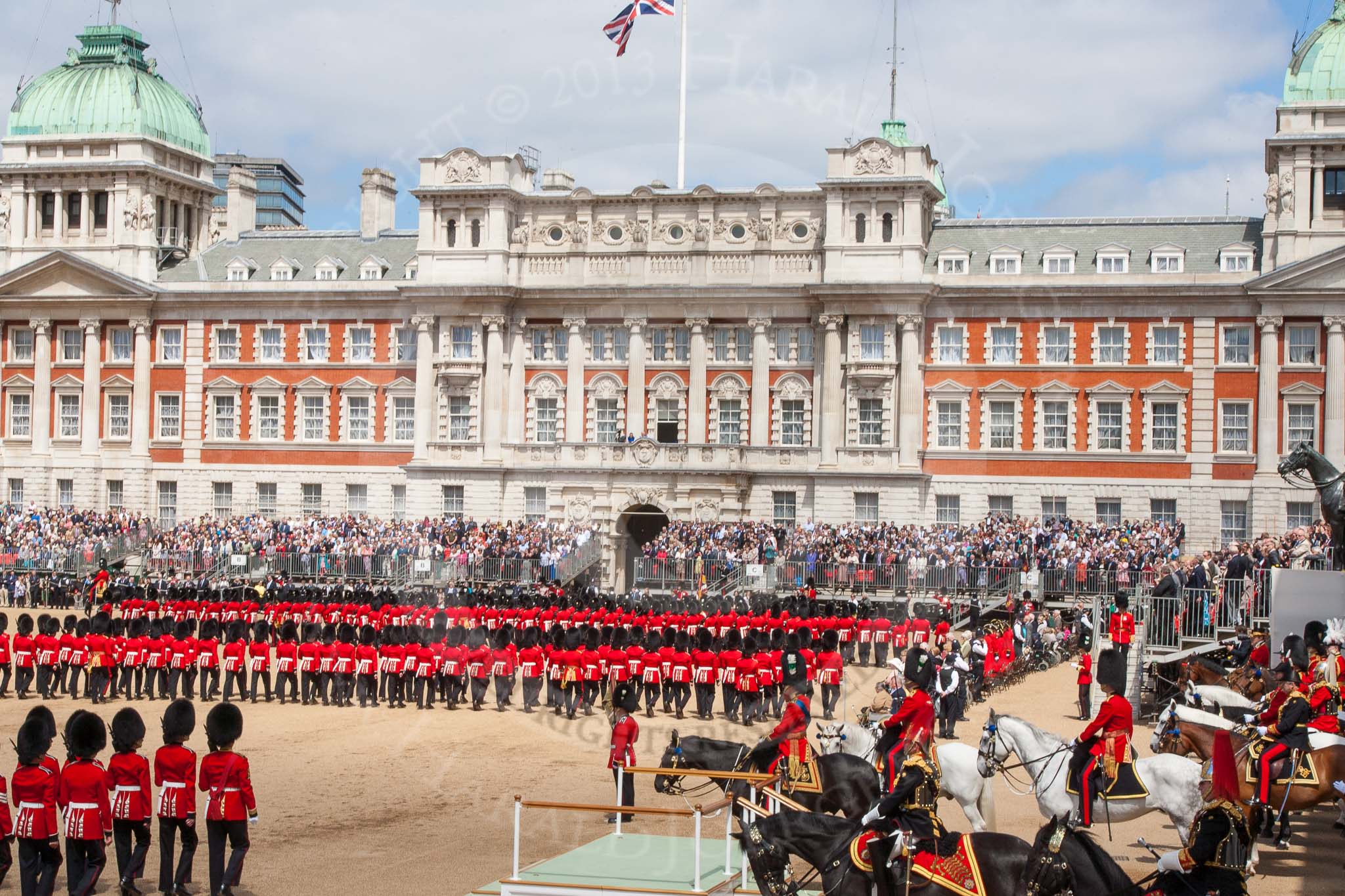The Colonel's Review 2013: The March Past in Quick Time - No. 1 to No. 3 Guard marching past the dais..
Horse Guards Parade, Westminster,
London SW1,

United Kingdom,
on 08 June 2013 at 11:44, image #696