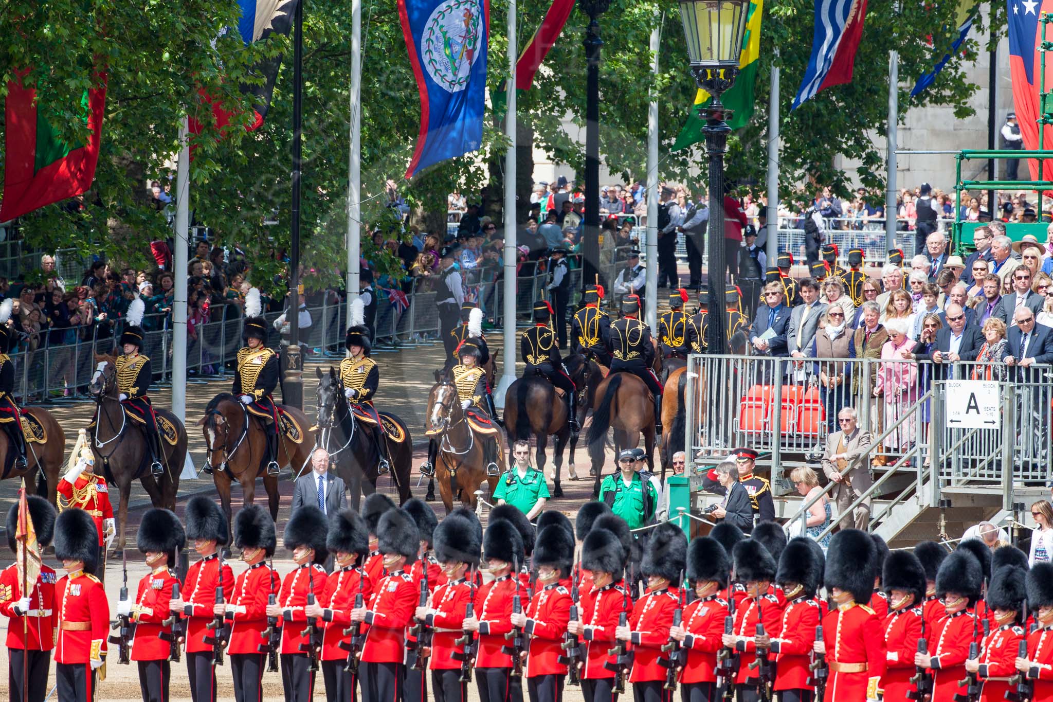 The Colonel's Review 2013: The King's Troop Royal Horse Artillery are waiting on Horse Guards Road to march off via The Mall..
Horse Guards Parade, Westminster,
London SW1,

United Kingdom,
on 08 June 2013 at 12:01, image #802