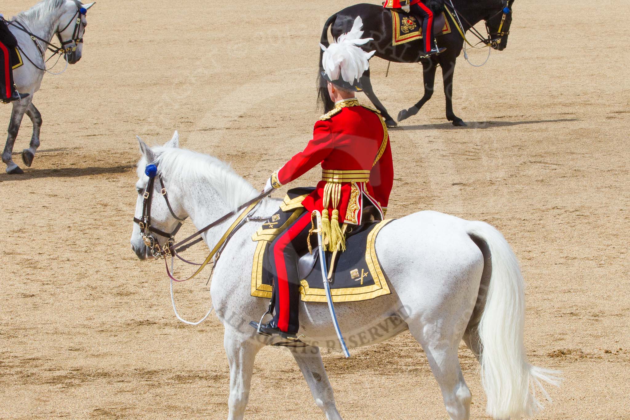 The Colonel's Review 2013: Major General Commanding the Household Division and General Officer Commanding London District, Major George Norton marching off..
Horse Guards Parade, Westminster,
London SW1,

United Kingdom,
on 08 June 2013 at 12:09, image #841
