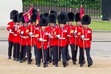 The Colonel's Review 2013: The 'Keepers of the Ground', guardsmen bearing marker flags for their respective regiments, turning towards Horse Guards Parade at the Guards Memorial..
Horse Guards Parade, Westminster,
London SW1,

United Kingdom,
on 08 June 2013 at 09:53, image #25